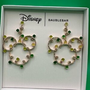 BaubleBar x Disney Shamrock Hoop Mickey earrings NIB